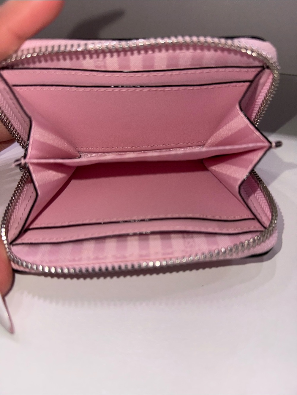 Victoria's Secret Pink and White Stripe Zip-Around Wallet - Picture 3 of 3